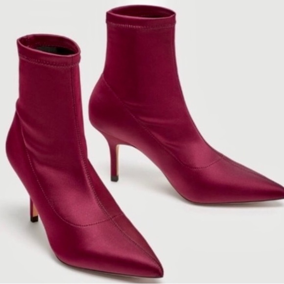 🆕✨ SATEEN MID HEEL ANKLE BOOTS - Picture 2 of 5